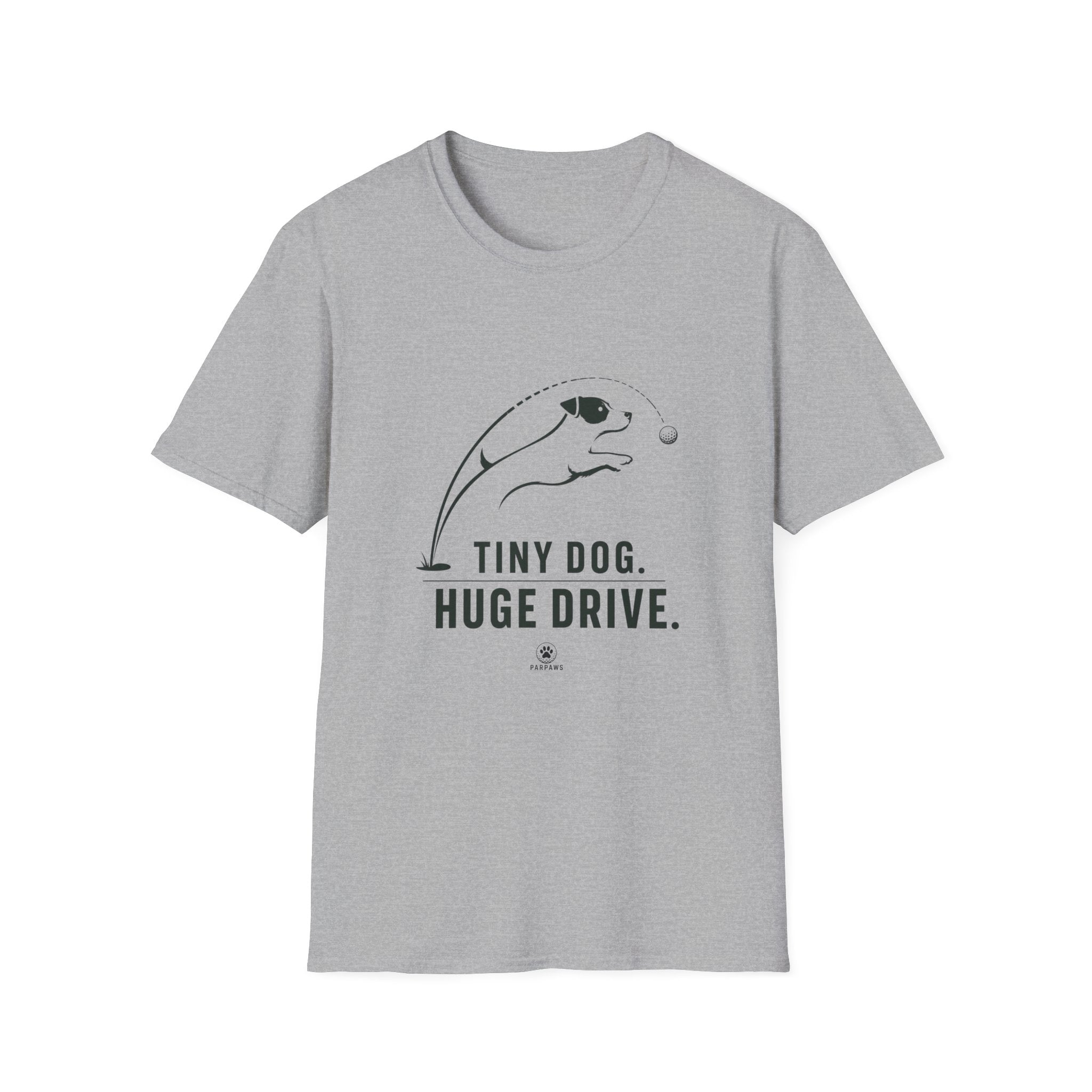 Dog T-Shirt — "Tiny Dog. Huge Drive." Cute Agility Puppy Graphic Tee