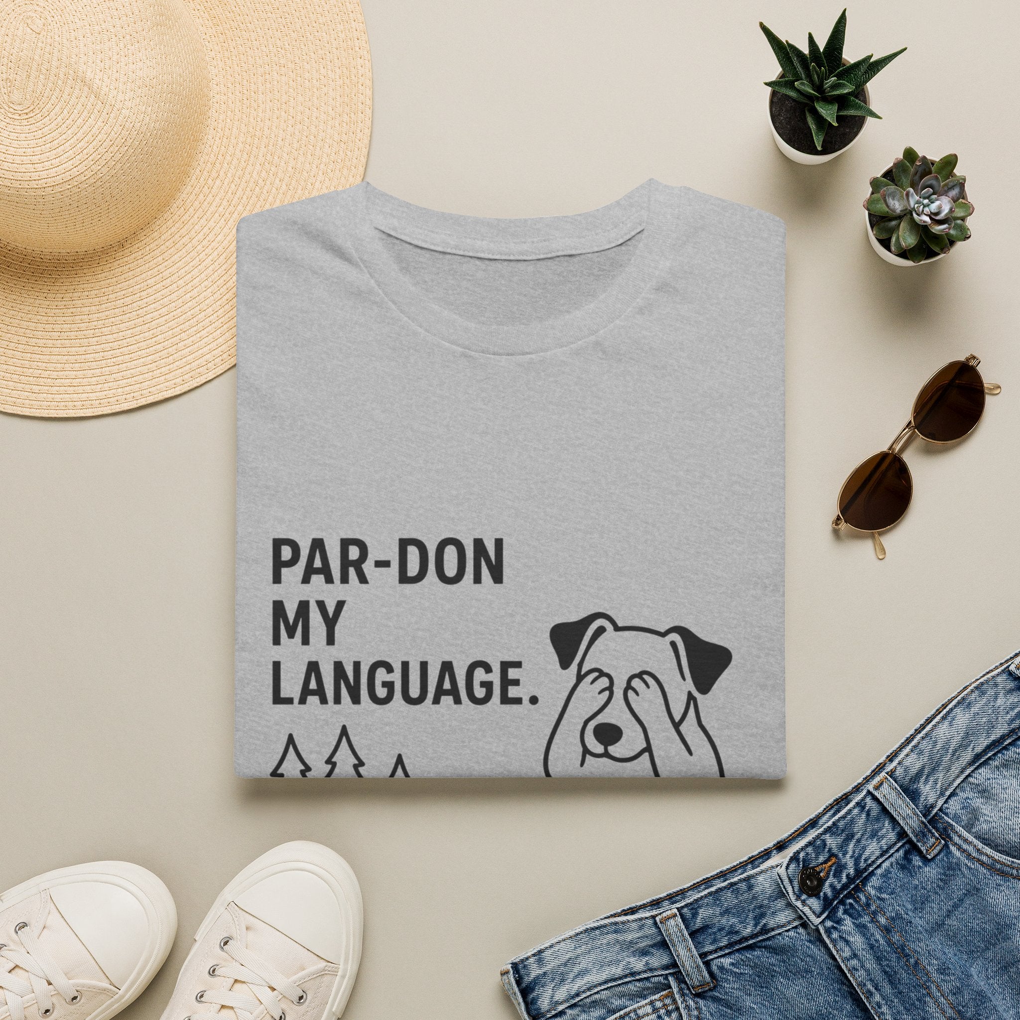 Par-don My Language Dog T-Shirt — Funny Pardoning Puppy Graphic Tee