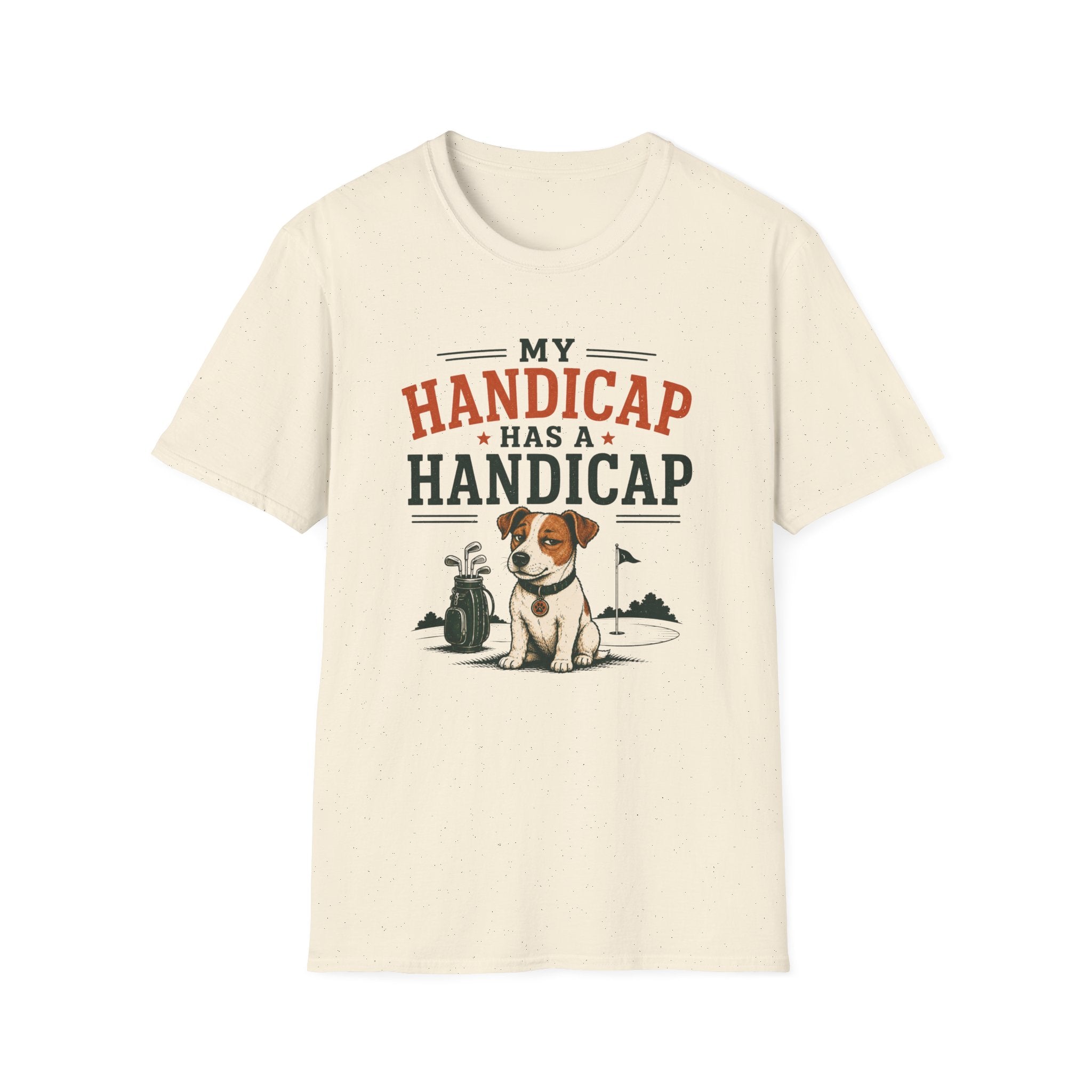 T-Shirt — "My Handicap Has a Handicap" Dog Rescue Humor Tee