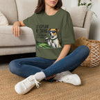 Golf Dog T-Shirt  on Green— "I'd Explain My Swing But You Wouldn't Get It Either"