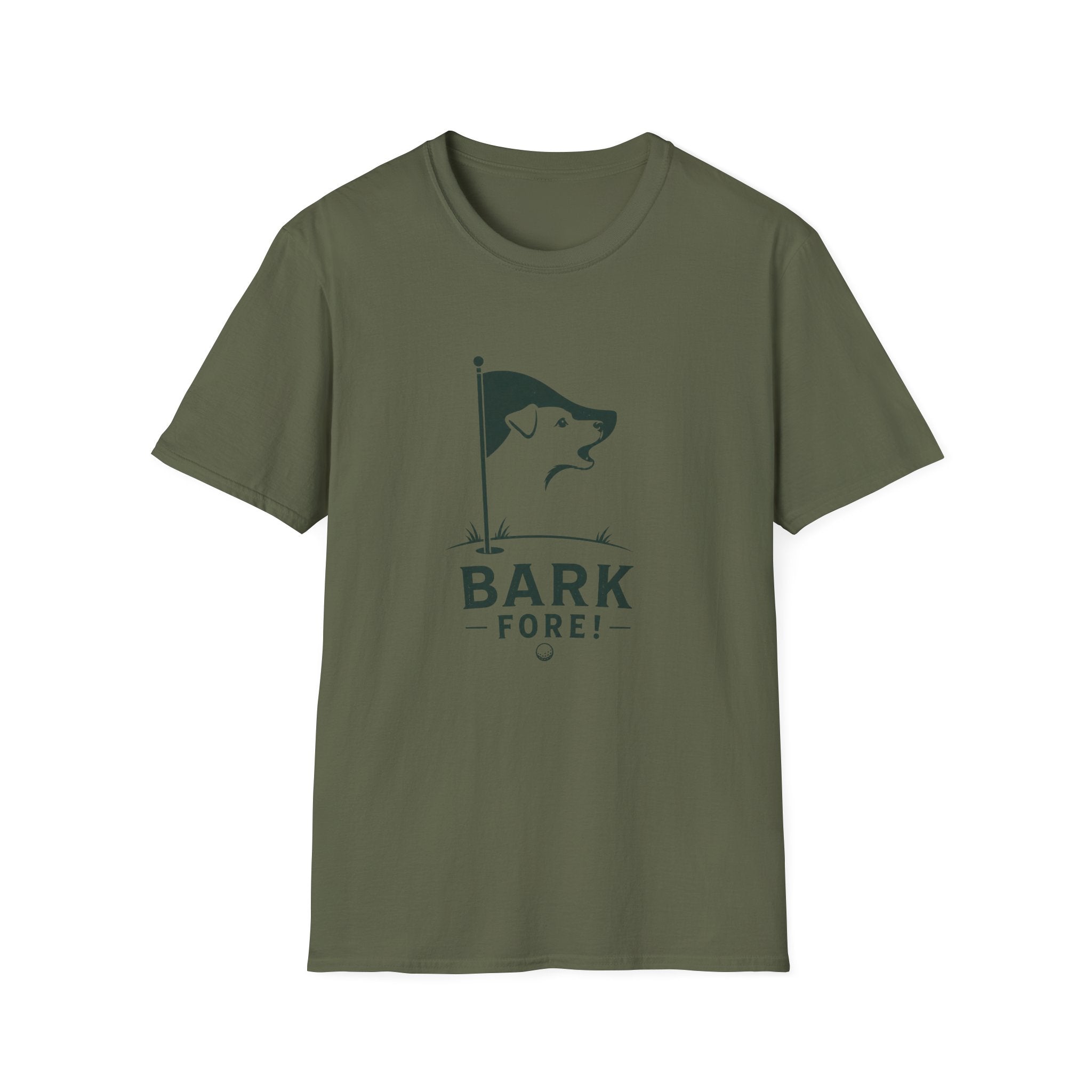 Bark Fore! Golf Dog T-Shirt — Funny Golfing Dog Graphic Tee