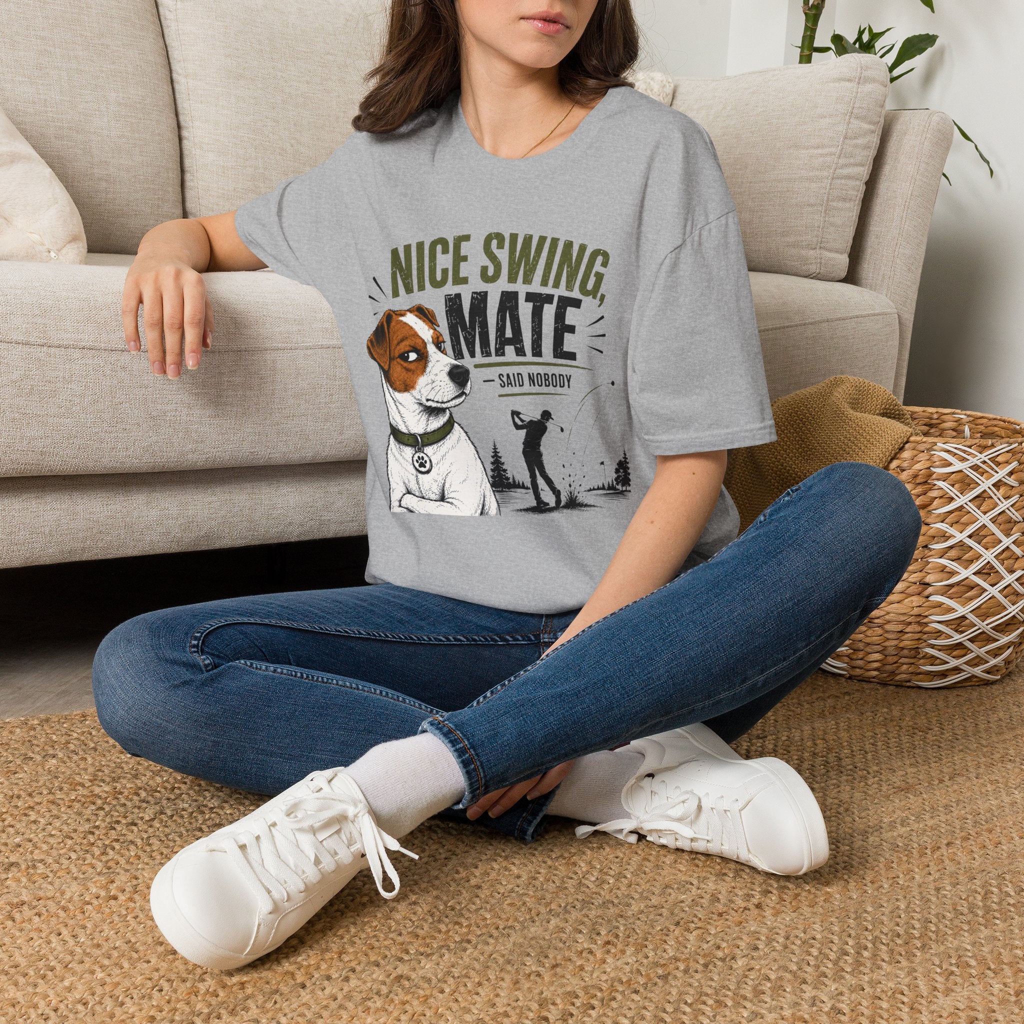 Nice Swing Mate T-Shirt — Funny Golf Dog Graphic Tee