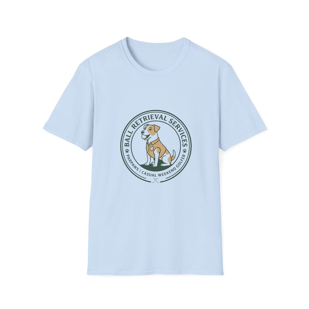 Ball Retrieval Services Dog T‑Shirt — Retro Retriever Logo Tee