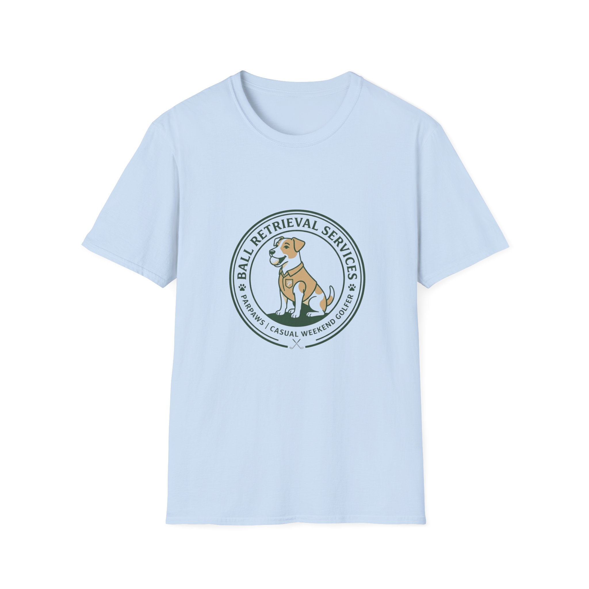 Ball Retrieval Services Dog T‑Shirt — Retro Retriever Logo Tee