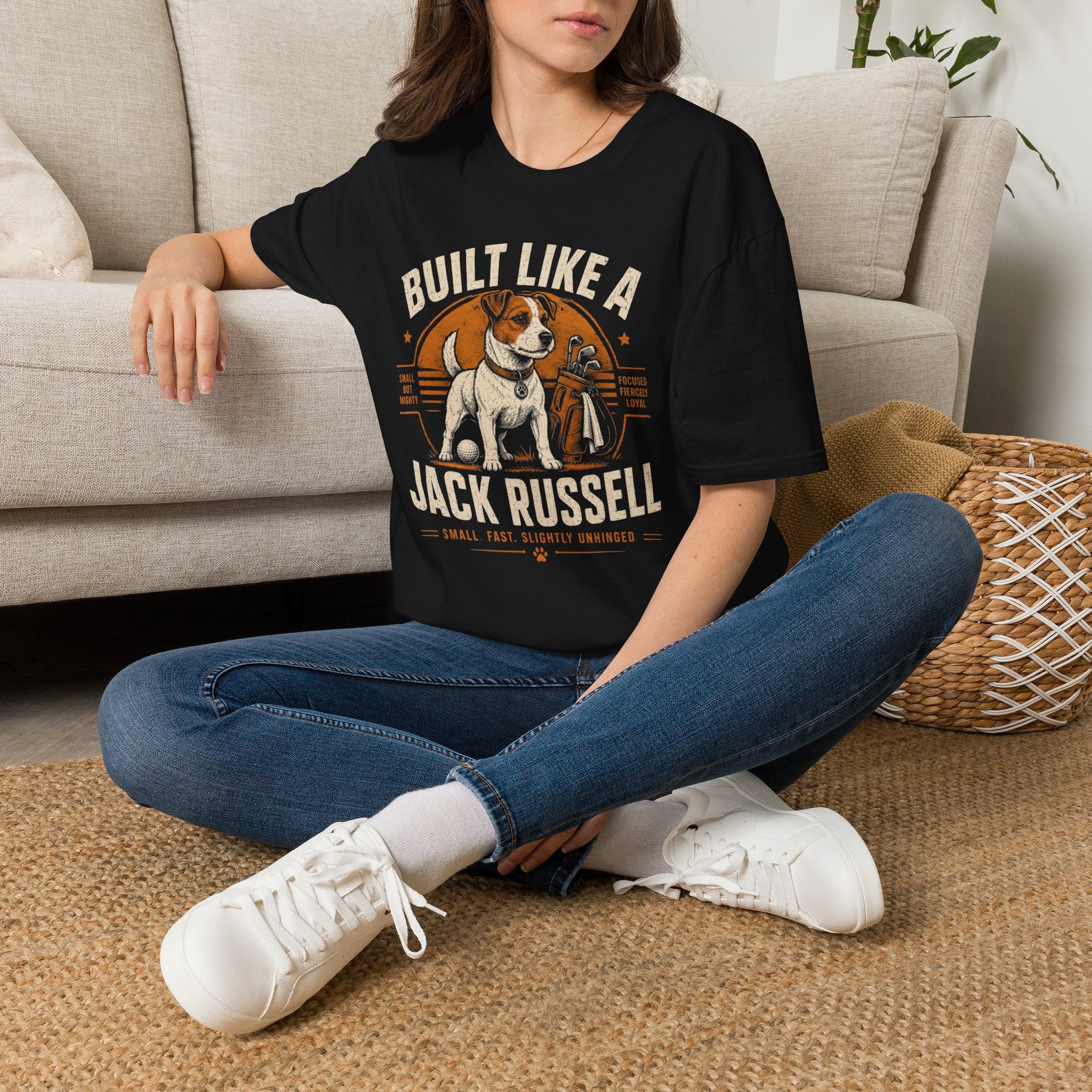 Jack Russell T-Shirt — "Built Like A Jack Russell" Vintage Dog Graphic Tee