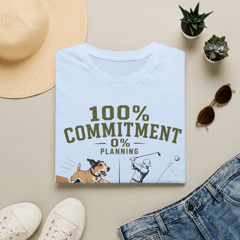 100% Commitment Golf T‑Shirt - Golfer & Dog Tee