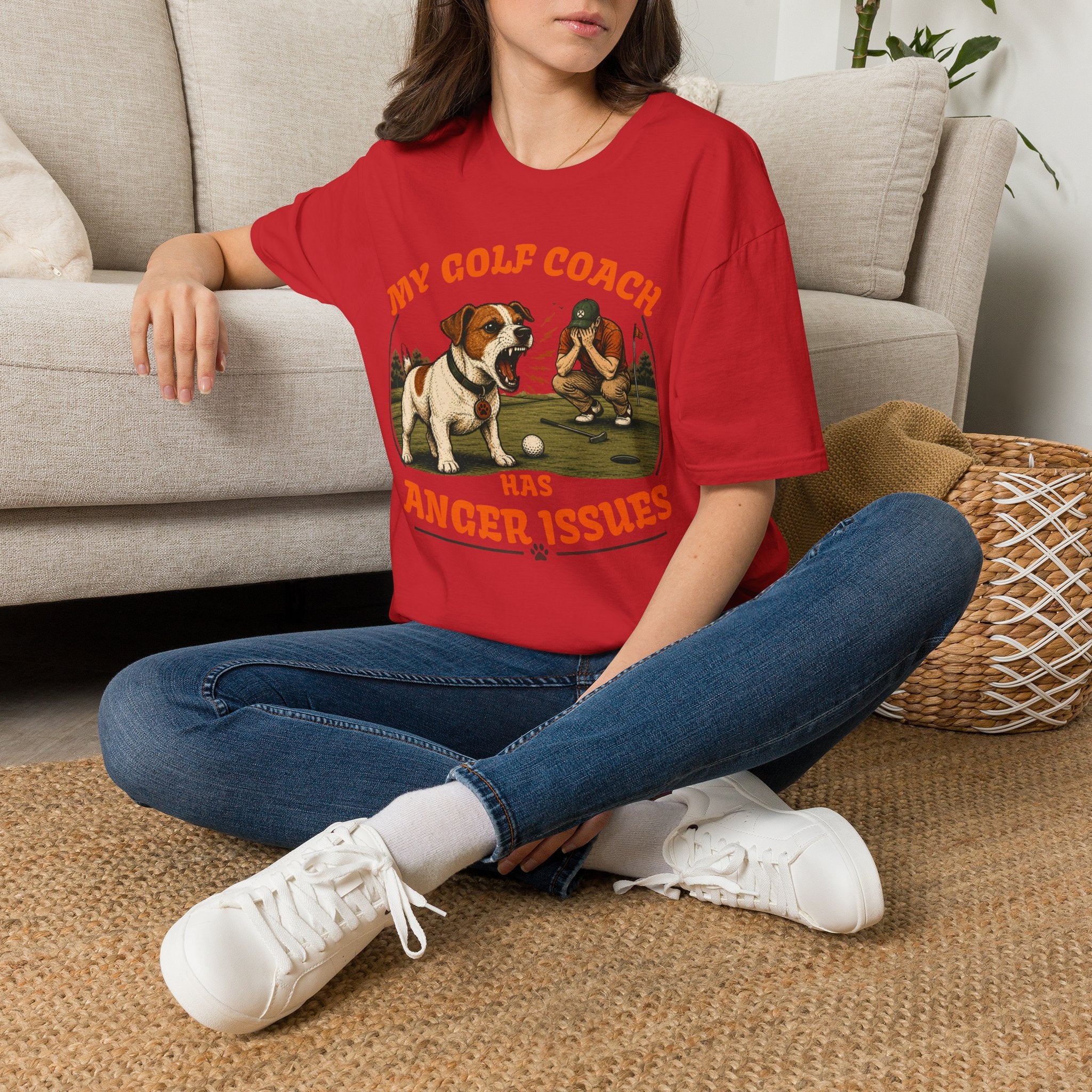 T-Shirt — My Golf Coach Has Anger Issues Vintage Golf Humor Tee