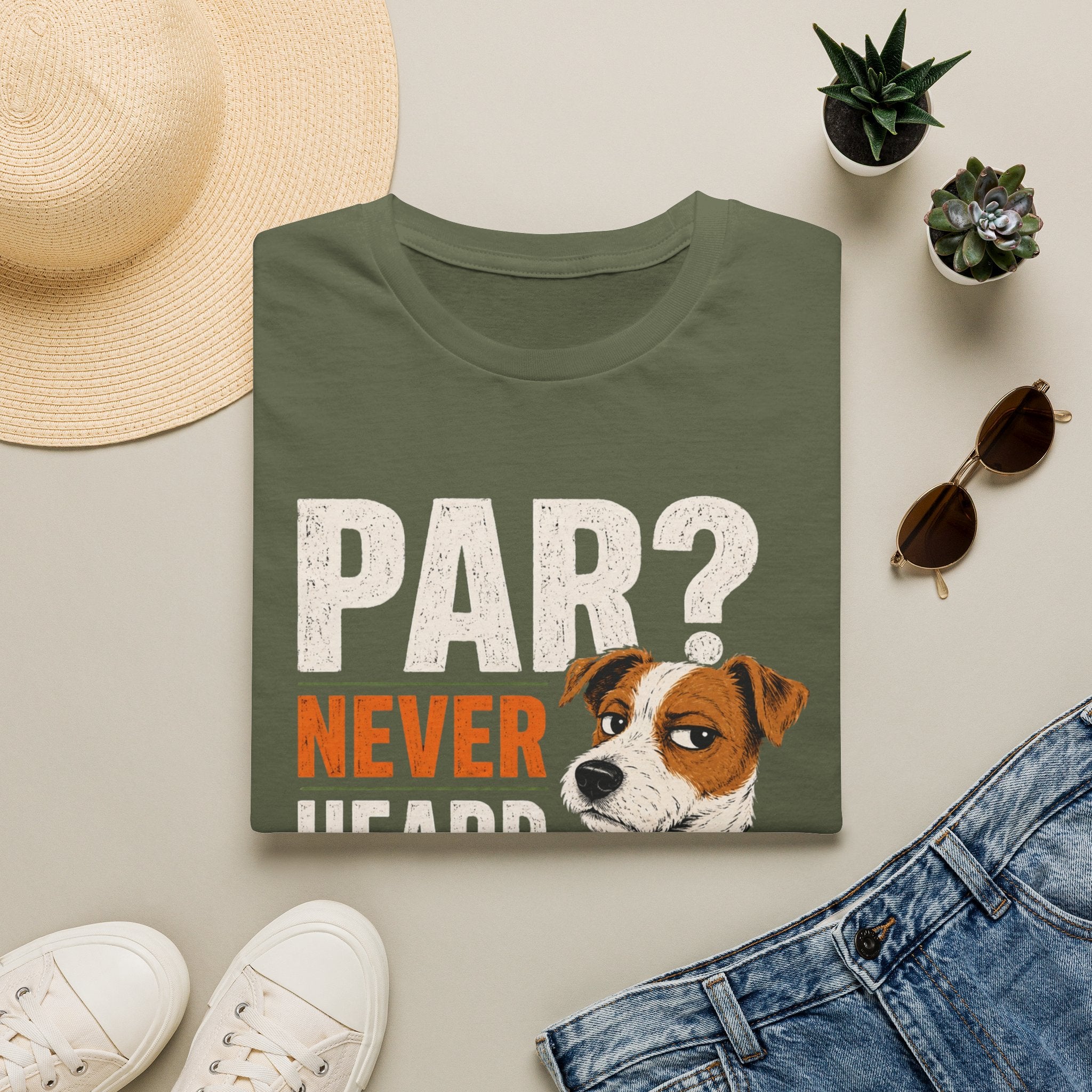 T-Shirt — "Par? Never Heard of Her" Jack Russell Dog Graphic Tee
