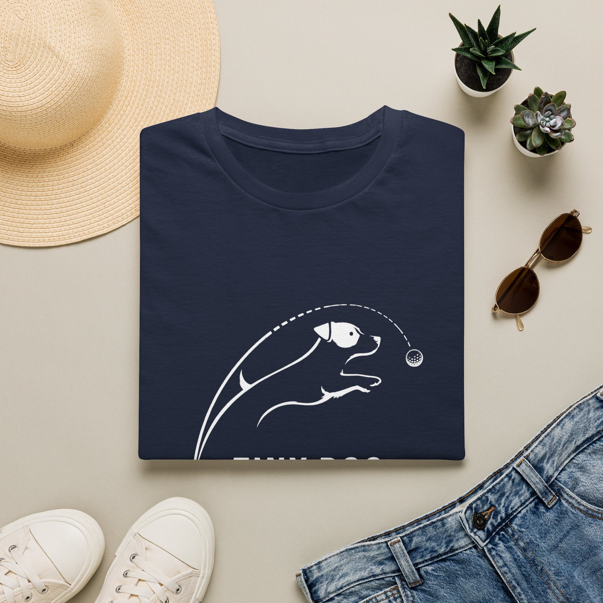 Tiny Dog Huge Drive T-Shirt — Playful Racing Dog Graphic Tee