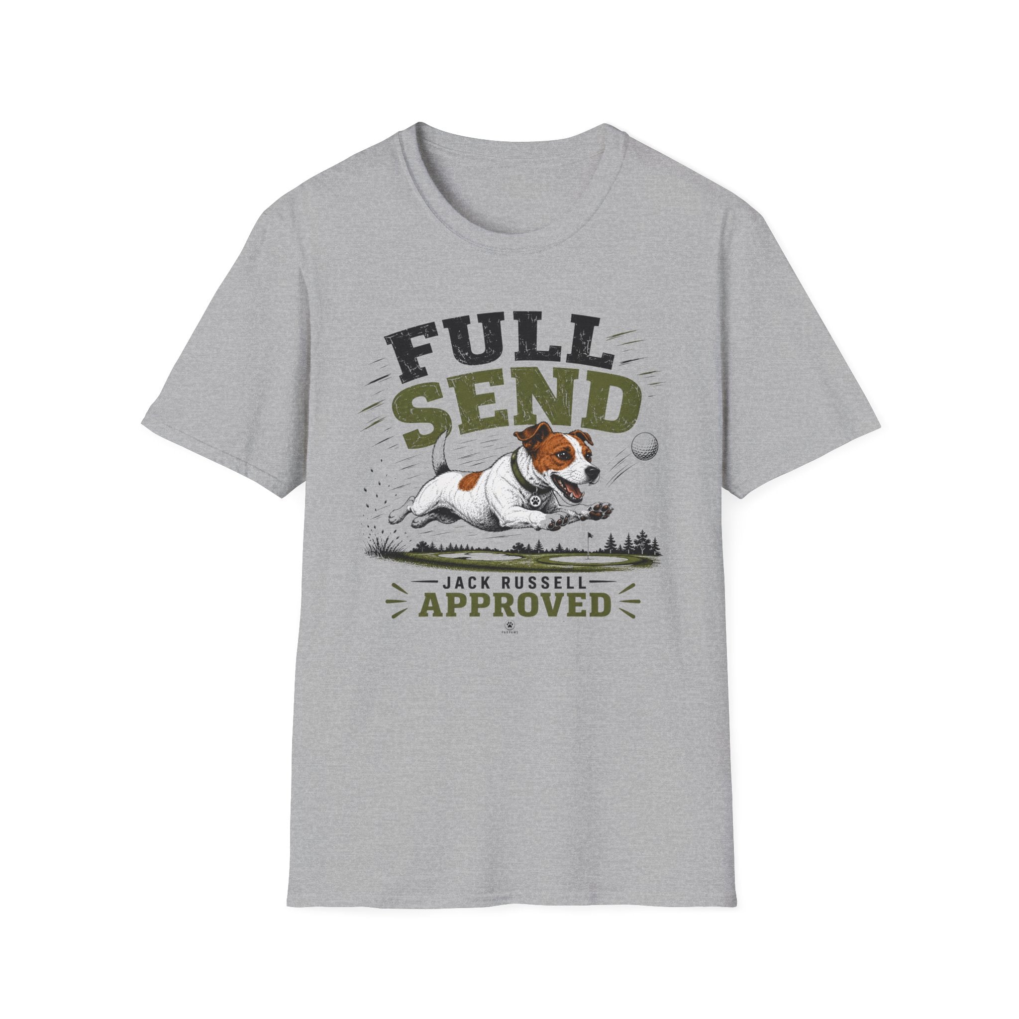 Full Send Jack Russell T-Shirt — "Full Send" Dog Golf Lover Tee