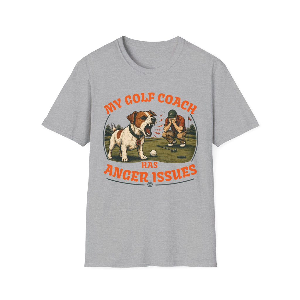 T-Shirt — My Golf Coach Has Anger Issues Vintage Golf Humor Tee