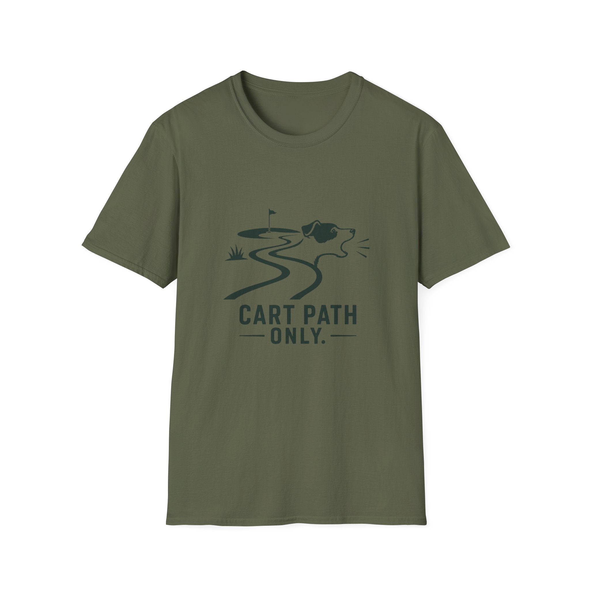 Golf Dog T-Shirt — 'Cart Path Only' Funny Golfing Graphic Tee