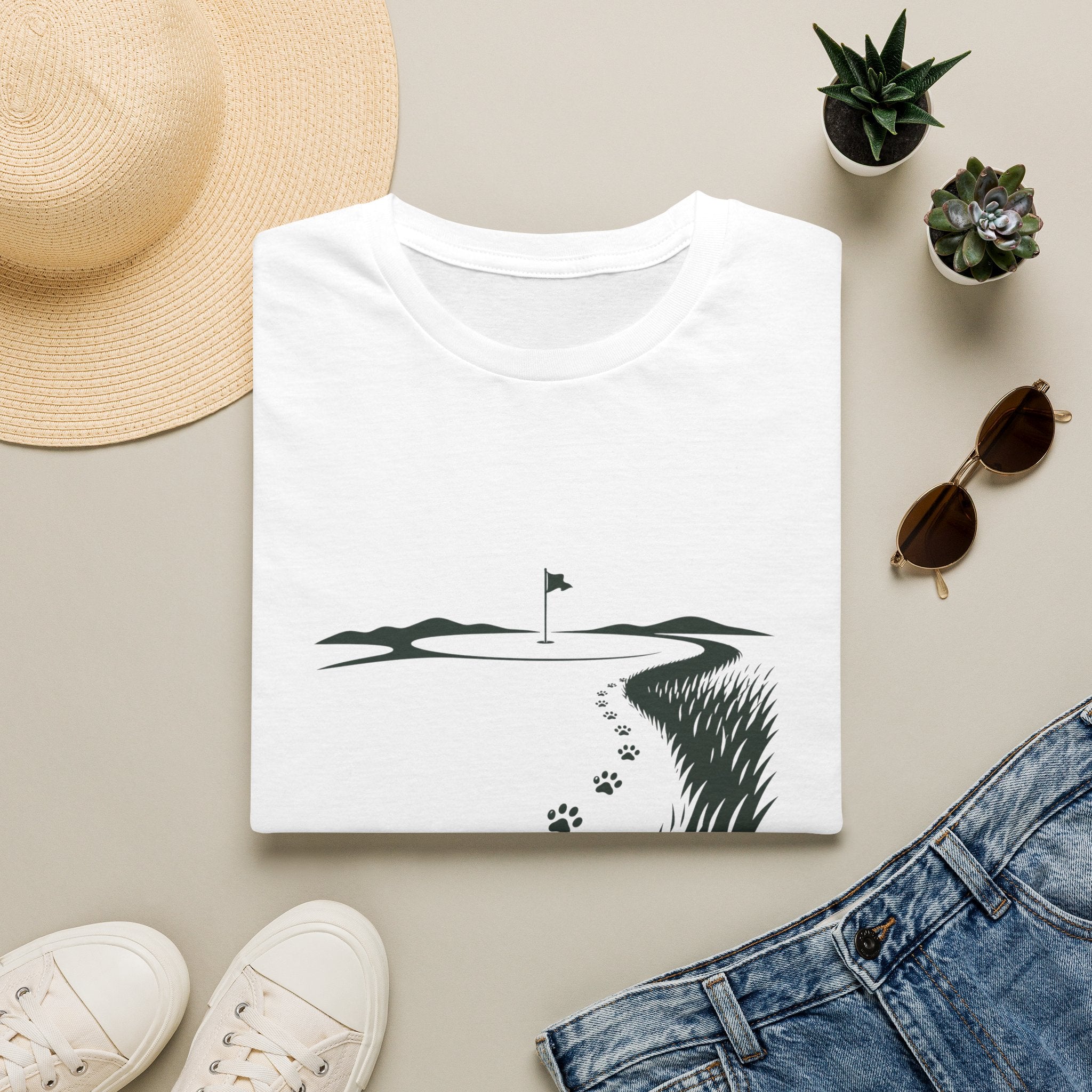 Golf Course Paw Prints T‑Shirt — 'Lost Another One' Pet Lover Golf Shirt