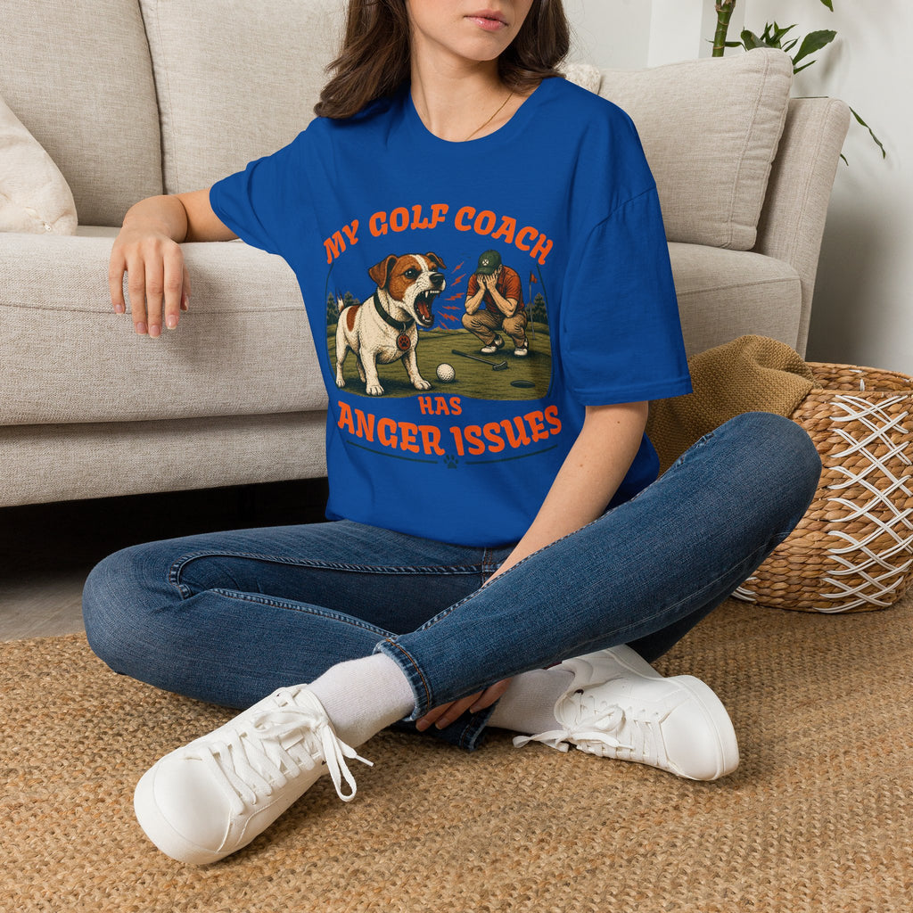 T-Shirt — My Golf Coach Has Anger Issues Vintage Golf Humor Tee