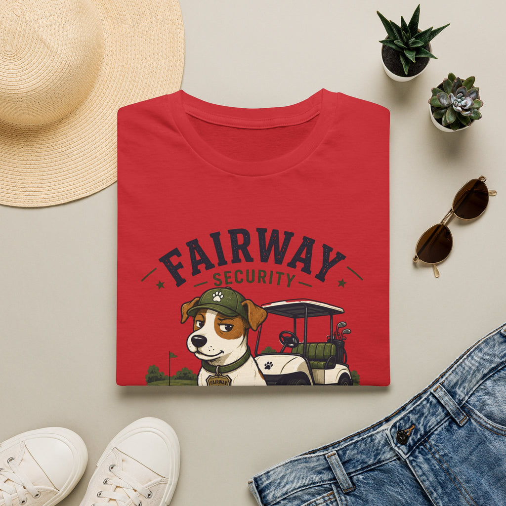 Golf Course Dog T-Shirt — "Fairway Security" Caddy Pup Graphic Tee