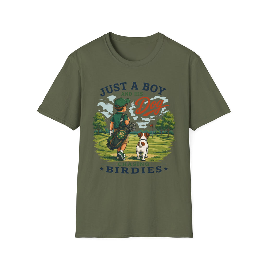 Just a Boy and His Dog T-Shirt — Boy & Dog Golfing 'Chasing Birdies' Vintage Tee