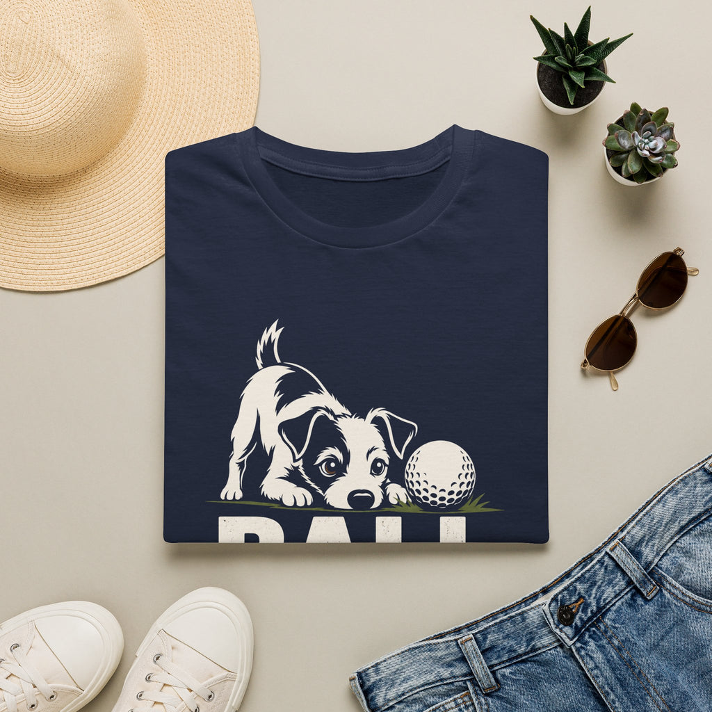 Dog and Golf Ball T-Shirt — "Ball Obsessed" Cute Puppy Golf Tee