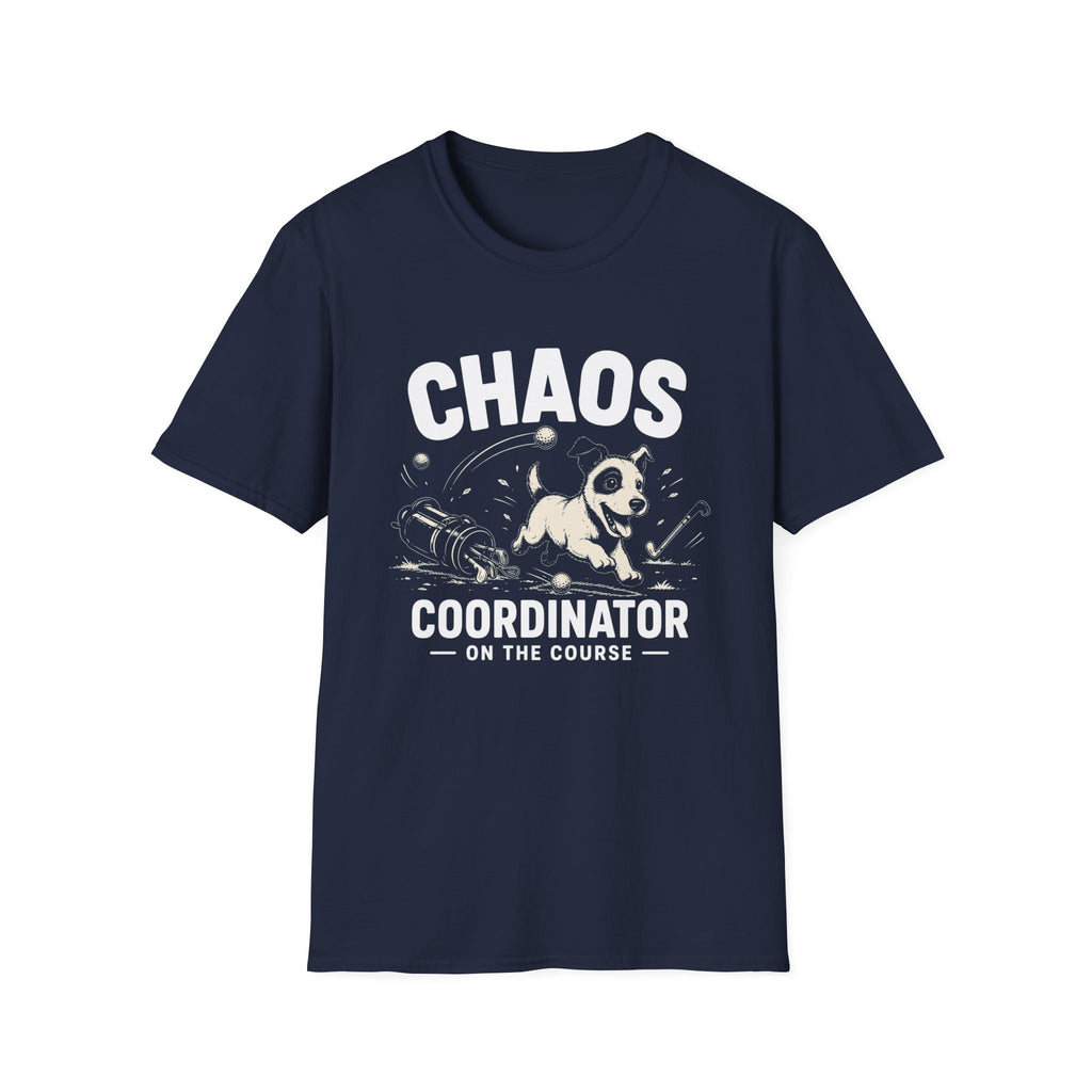 Chaos Coordinator T-Shirt — Cute Puppy "Chaos Coordinator on the Course" Graphic Tee