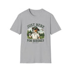 Golf Dog T‑Shirt — "Just Here for Birdies" Casual Golfing Tee