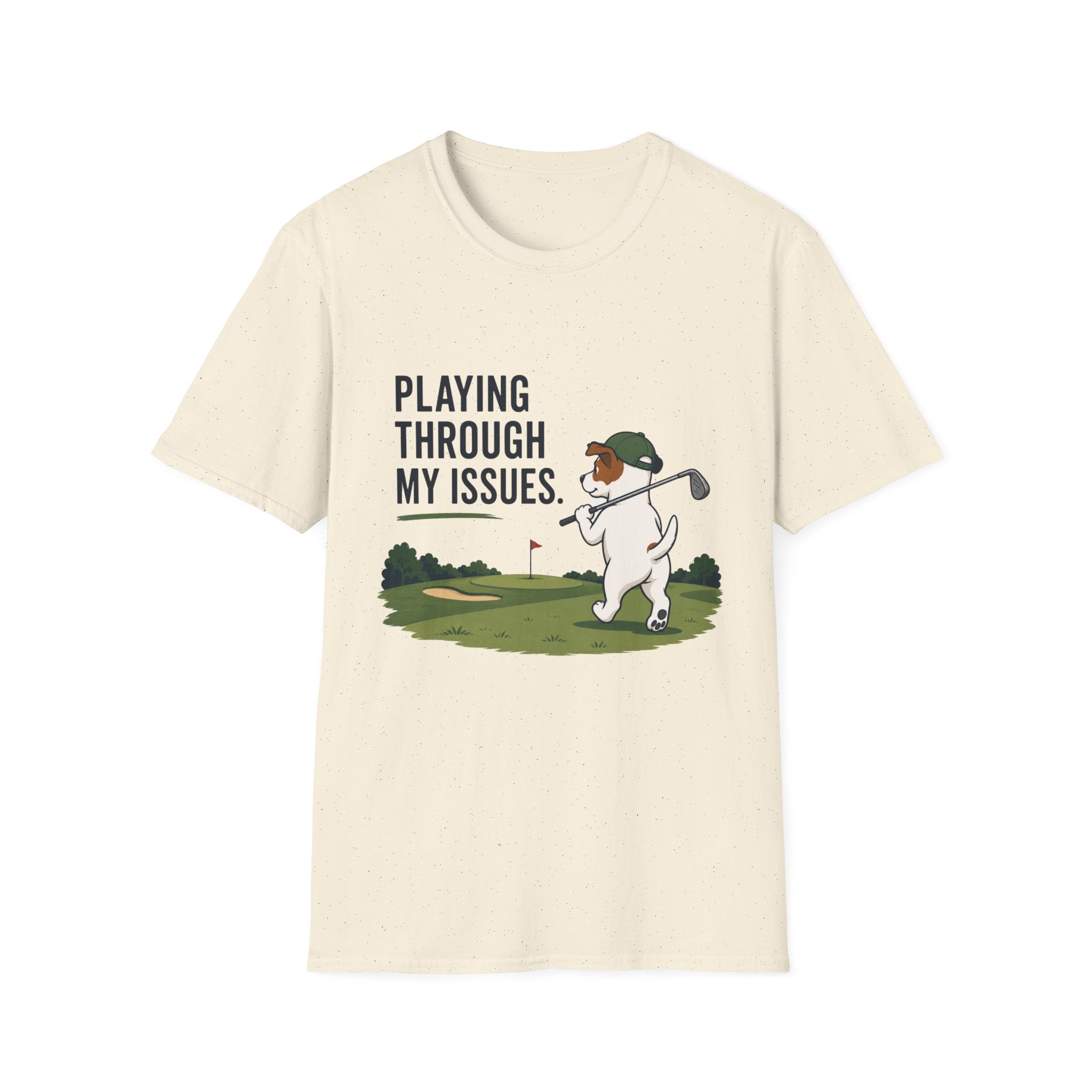 Golf Humor T-Shirt — "Playing Through My Issues" Funny Golfer Design