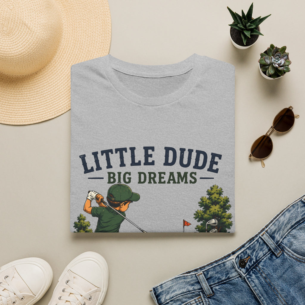 Little Dude Big Dreams T-Shirt — Kids Golf Vintage Design
