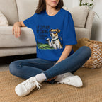 Golf Dog T-Shirt  on Green— "I'd Explain My Swing But You Wouldn't Get It Either"