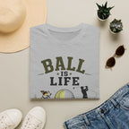 Golf 'Ball Is Life' T-Shirt — Funny Golf Lover Tee with Dog & Golfer Design