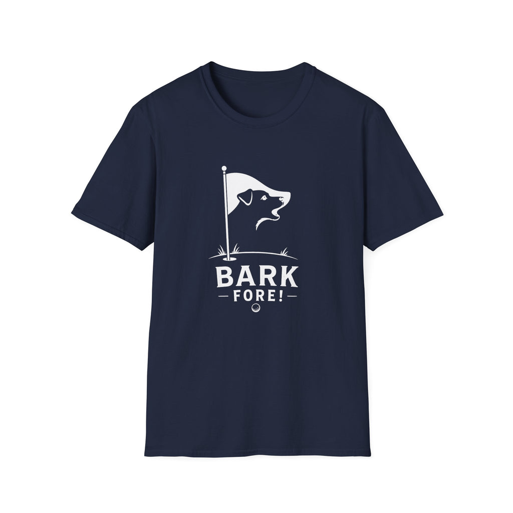 Bark Fore! Golf Dog T-Shirt — Funny Golfing Pet Lover Tee