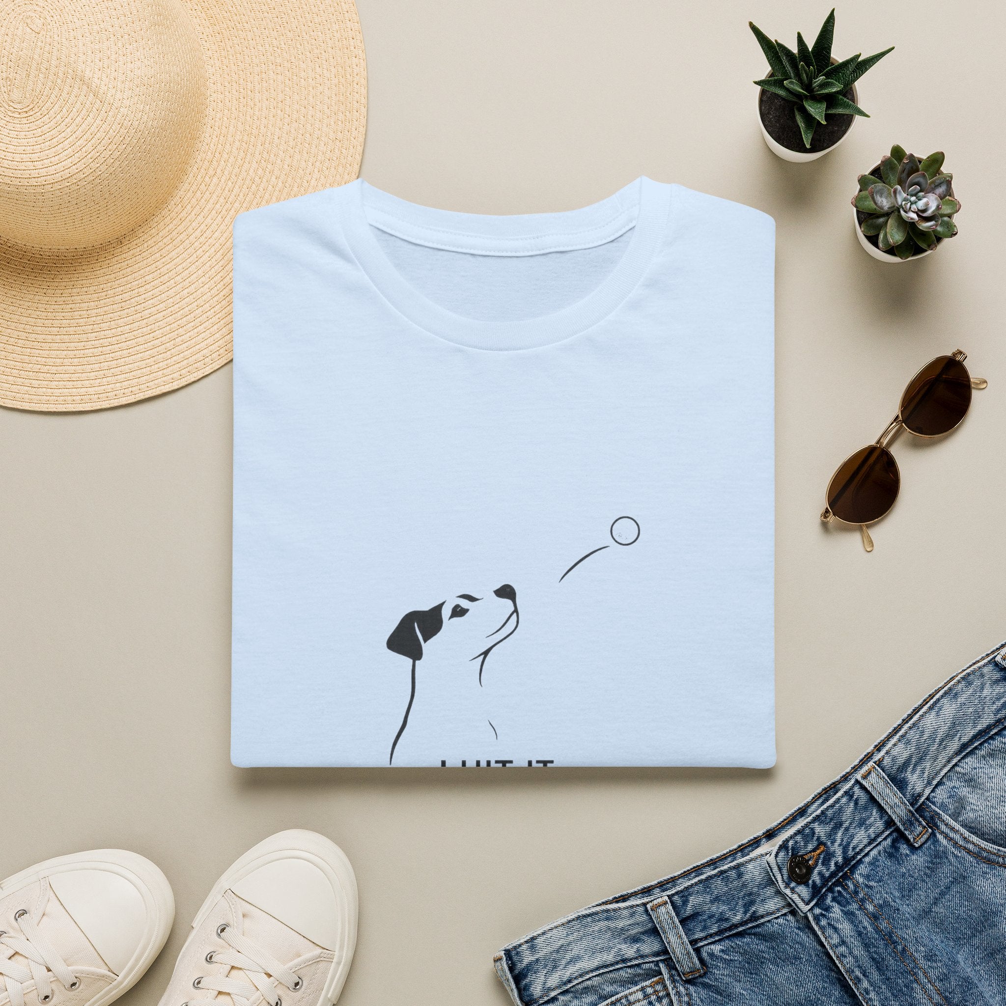 Dog T-Shirt — Minimalist "I Wait It, He Chases It" Fetch Tee for Dog Lovers