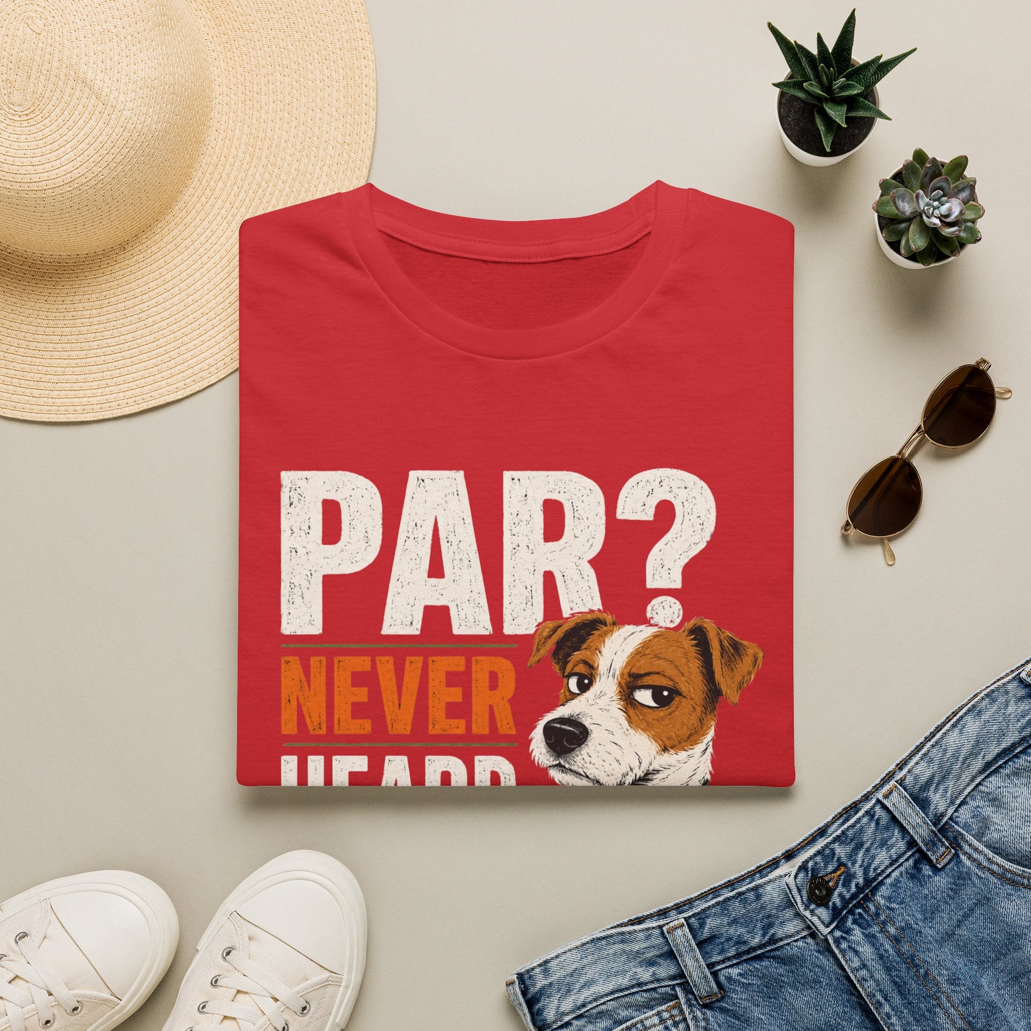 T-Shirt — "Par? Never Heard of Her" Jack Russell Dog Graphic Tee
