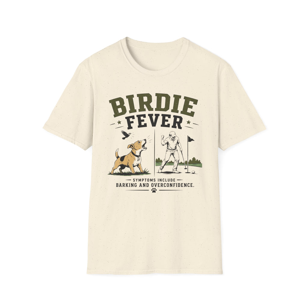 Birdie Fever Golf T-Shirt — Funny Golfing Design with Dog and Golfer