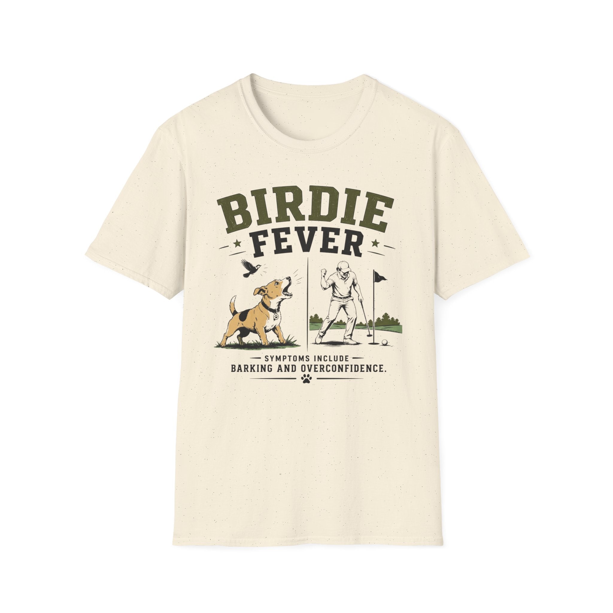 Birdie Fever Golf T-Shirt — Funny Golfing Design with Dog and Golfer