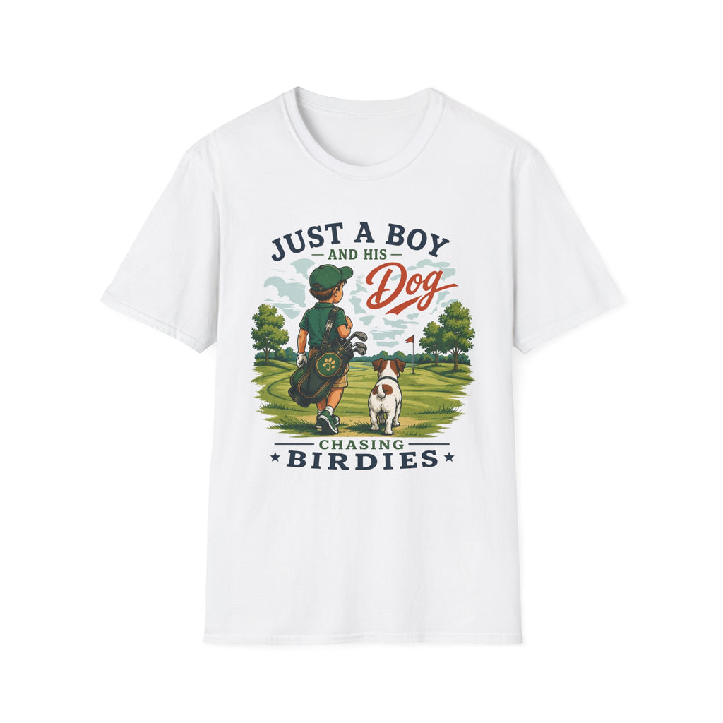 Just a Boy and His Dog T-Shirt — Boy & Dog Golfing 'Chasing Birdies' Vintage Tee