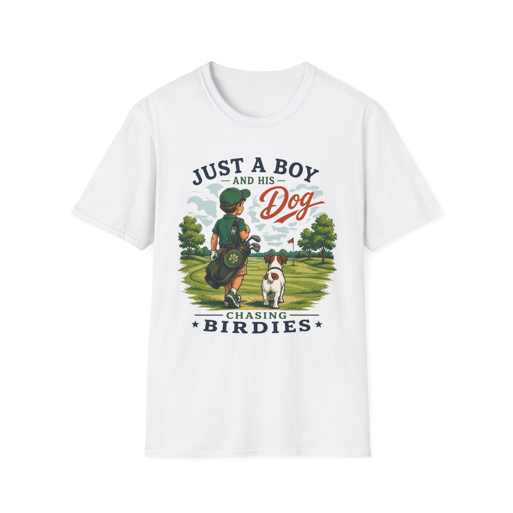 Just a Boy and His Dog T-Shirt — Boy & Dog Golfing 'Chasing Birdies' Vintage Tee