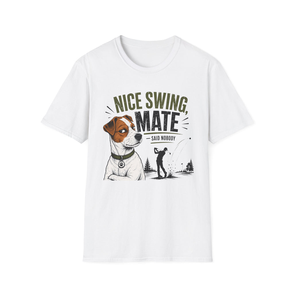 Nice Swing Mate T-Shirt — Funny Golf Dog Graphic Tee