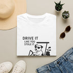 T-Shirt — "Drive It Like You Stole It" Golf Cart Dog Graphic