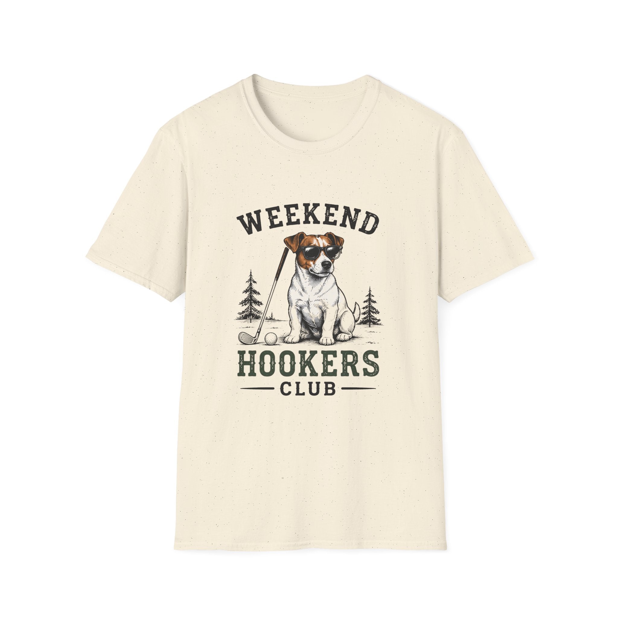 Weekend Hookers Club T-Shirt — Jack Russell Dog Fishing Graphic Tee