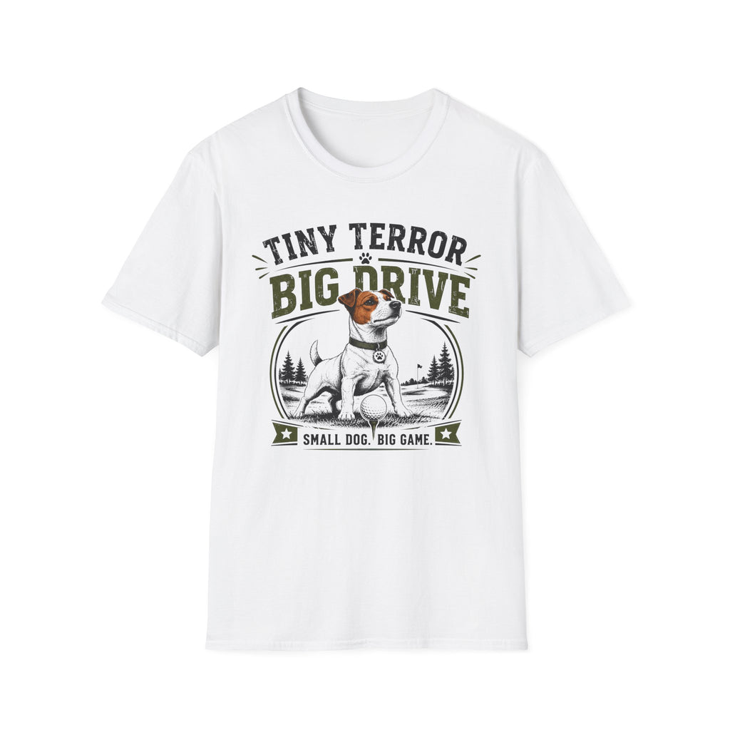 T-Shirt — "Tiny Terror, Big Drive" Hunting Dog Graphic