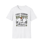 T-Shirt — "Tiny Terror, Big Drive" Hunting Dog Graphic