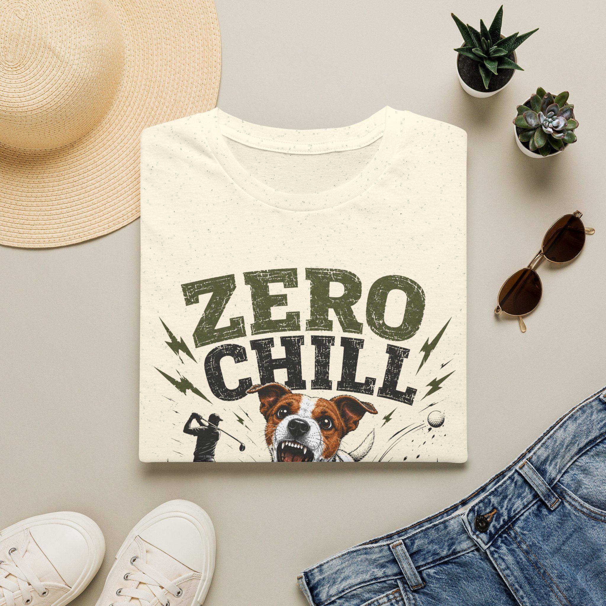 Zero Chill T-Shirt — Funny Golf Dog Graphic Tee for Golfers & Dog Lovers