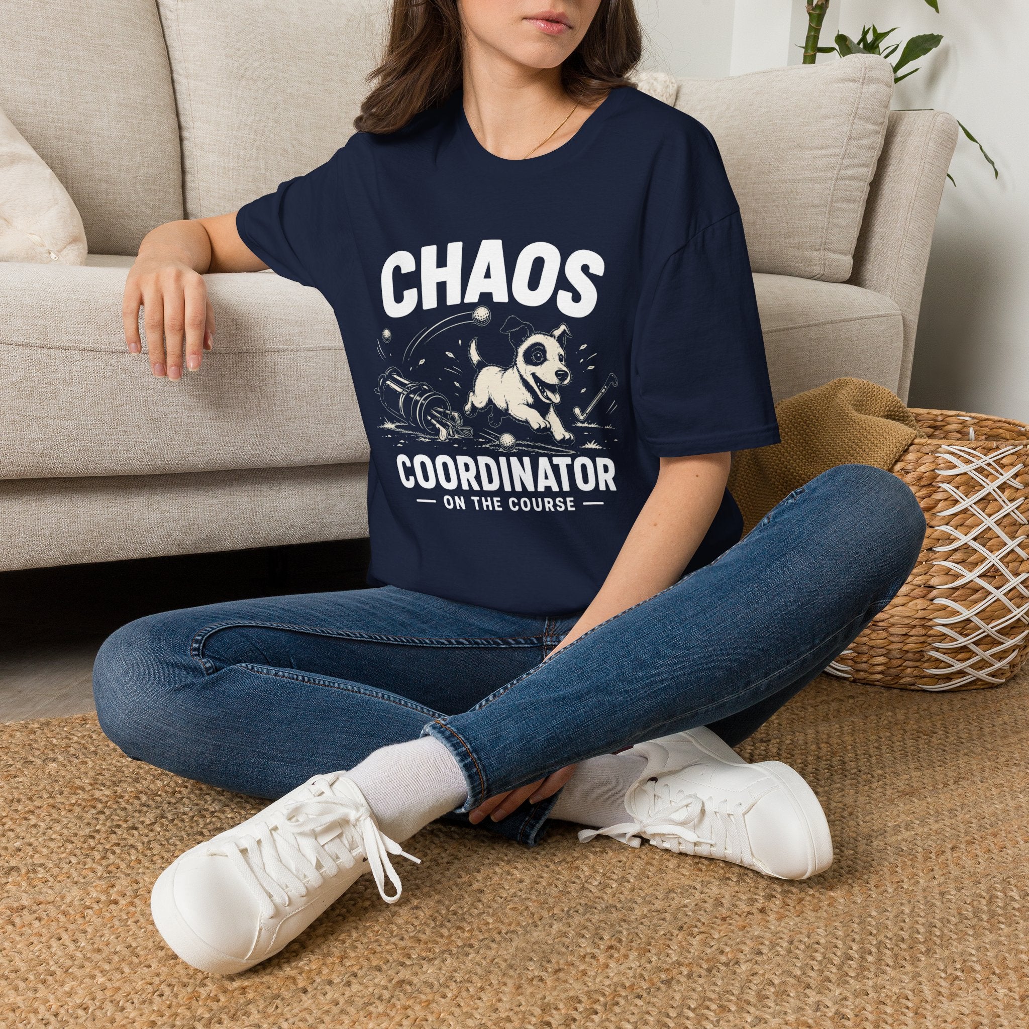 Chaos Coordinator T-Shirt — Cute Puppy "Chaos Coordinator on the Course" Graphic Tee