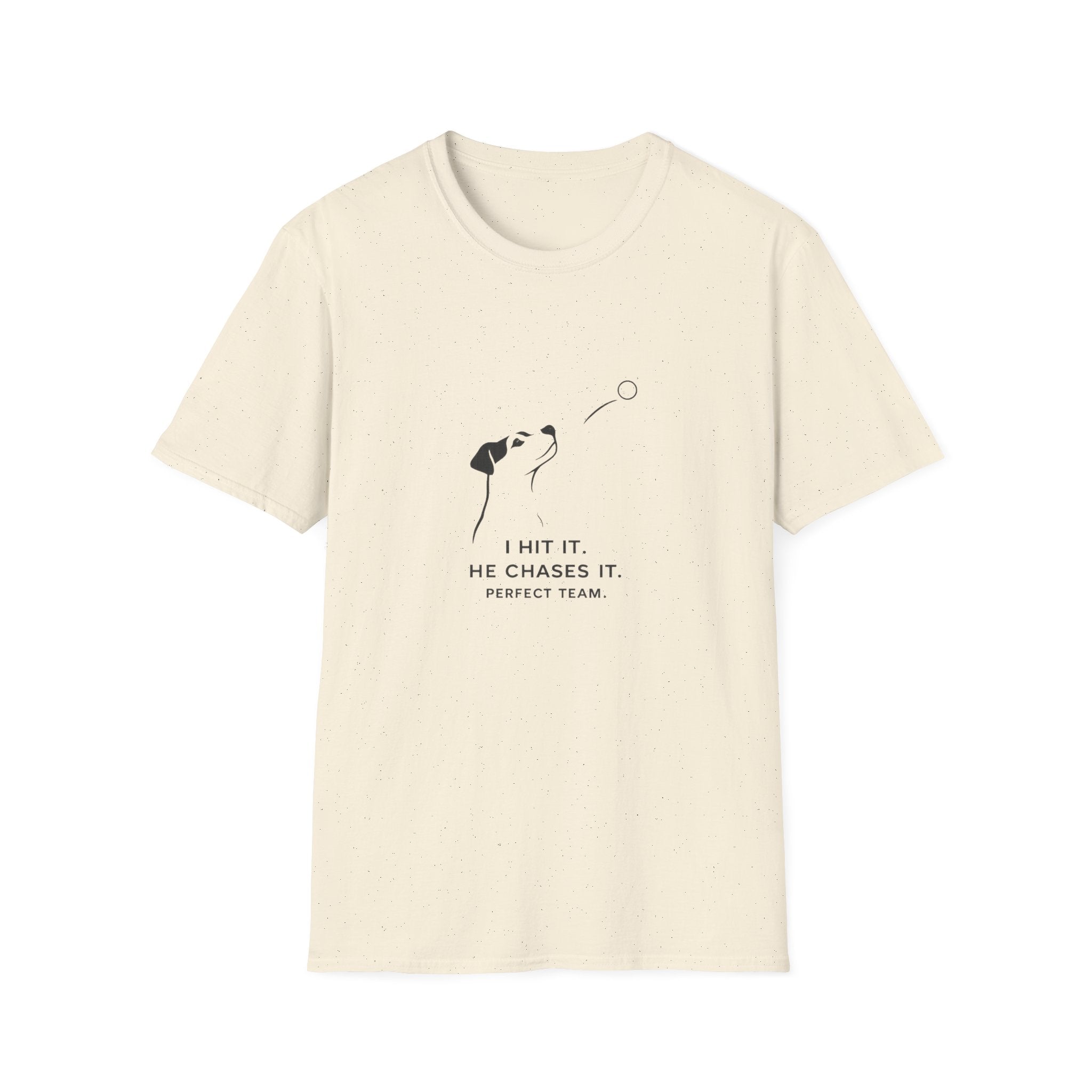 Dog T-Shirt — Minimalist "I Wait It, He Chases It" Fetch Tee for Dog Lovers