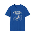 Weekend Golfer T-Shirt — “Weekend Golfer. Weekday Recovery.” Golf Cart Dog Graphic