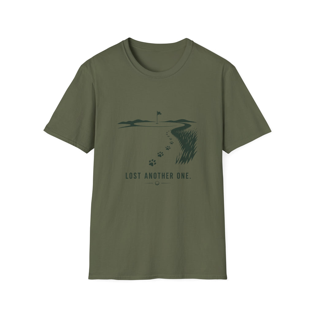 Golf Course Paw Prints T‑Shirt — 'Lost Another One' Pet Lover Golf Shirt