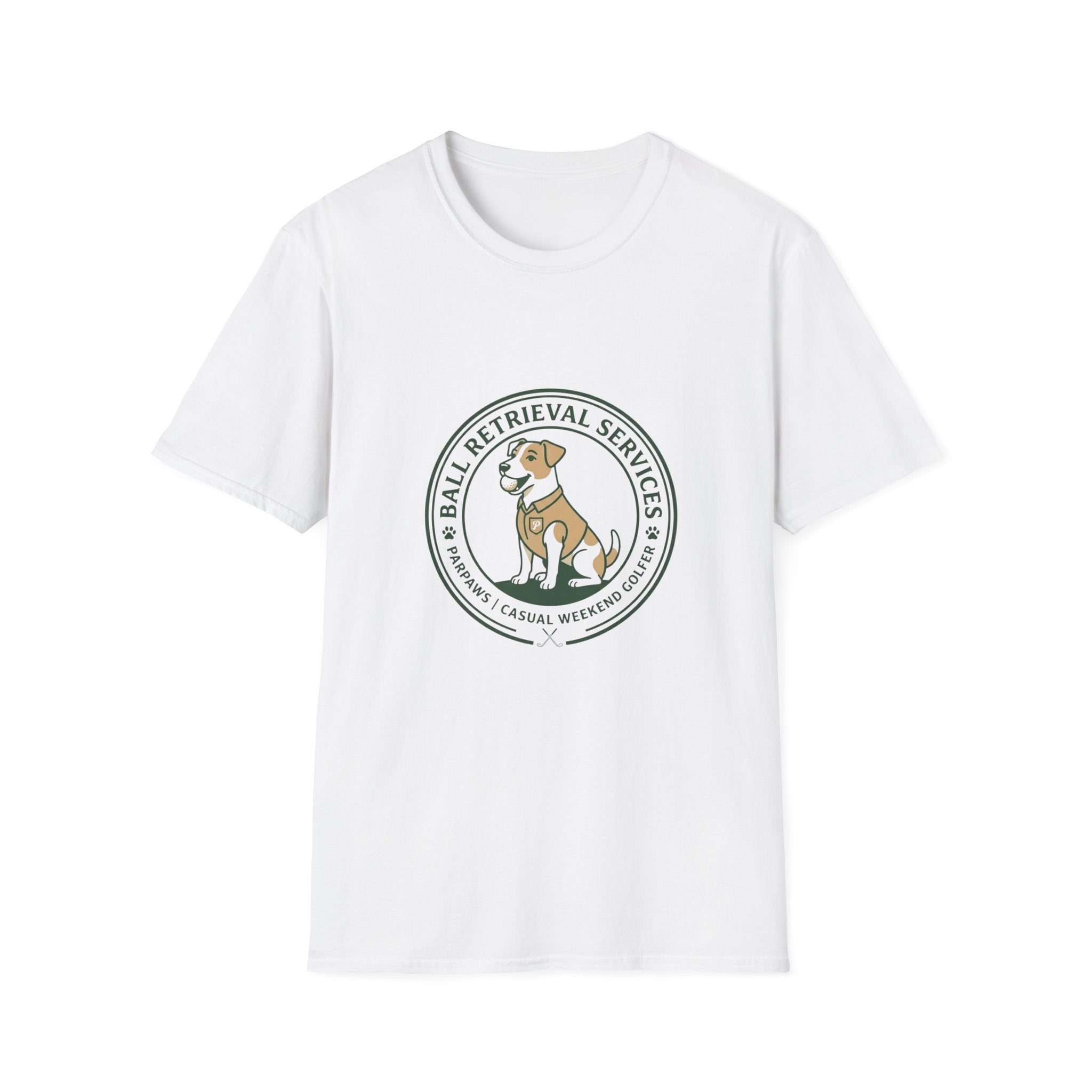 Ball Retrieval Services Dog T‑Shirt — Retro Retriever Logo Tee