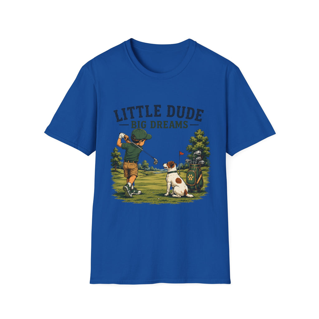 Little Dude Big Dreams T-Shirt — Kids Golf Vintage Design