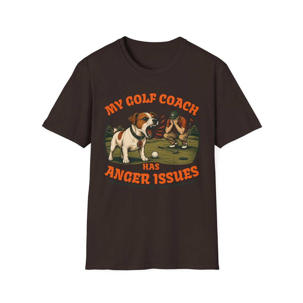 T-Shirt — My Golf Coach Has Anger Issues Vintage Golf Humor Tee