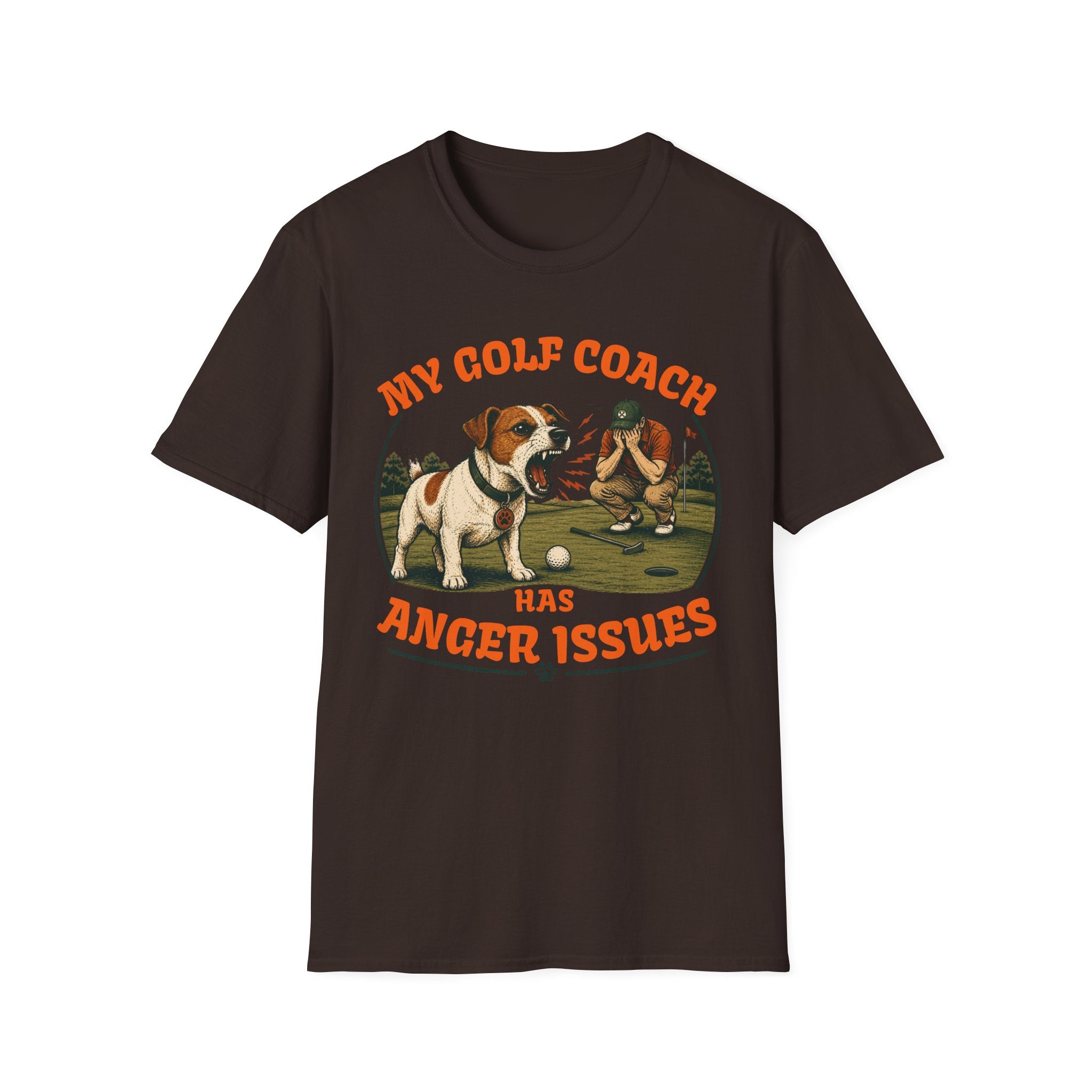 T-Shirt — My Golf Coach Has Anger Issues Vintage Golf Humor Tee