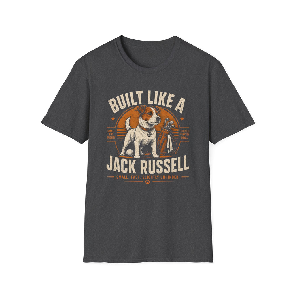 Jack Russell T-Shirt — "Built Like A Jack Russell" Vintage Dog Graphic Tee