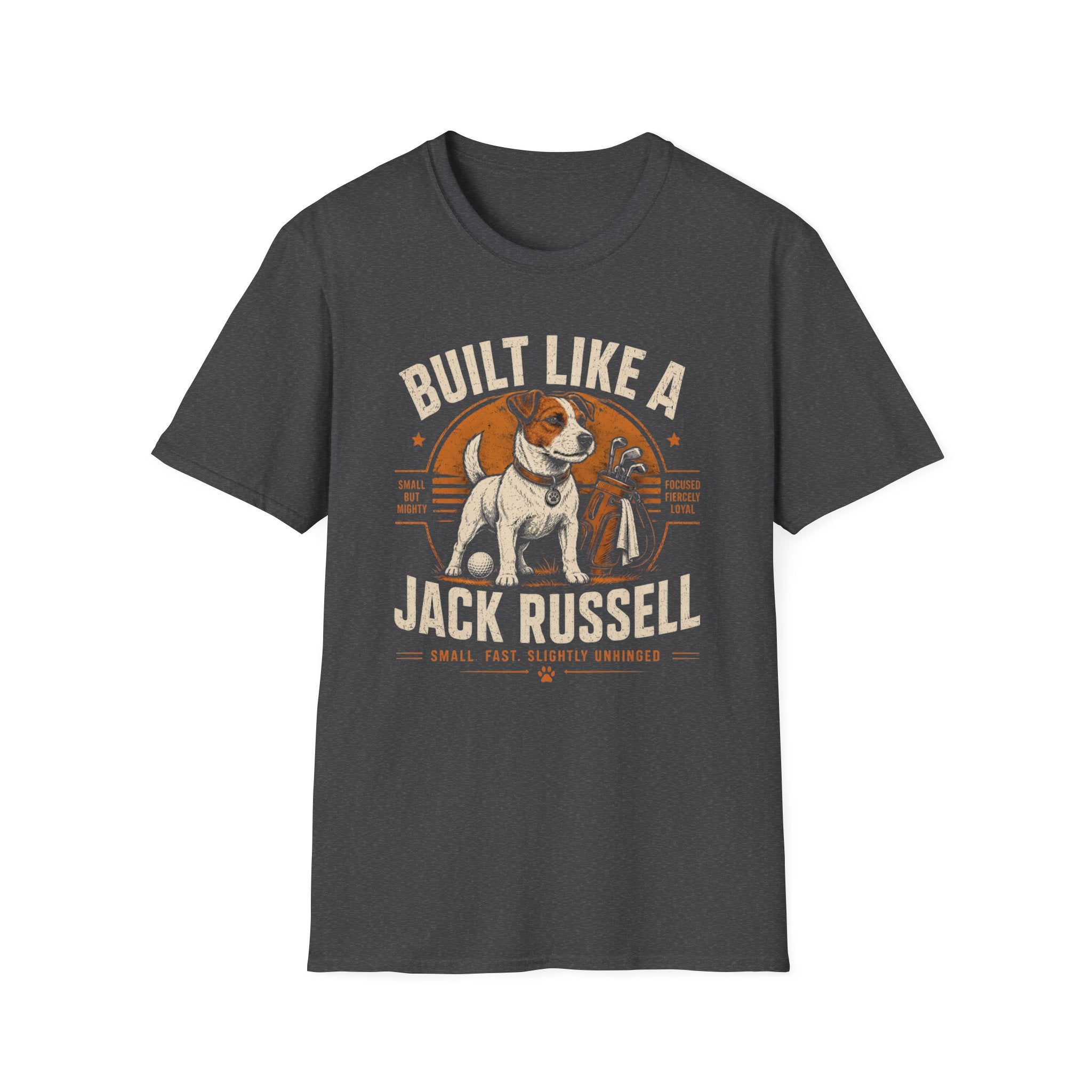Jack Russell T-Shirt — "Built Like A Jack Russell" Vintage Dog Graphic Tee